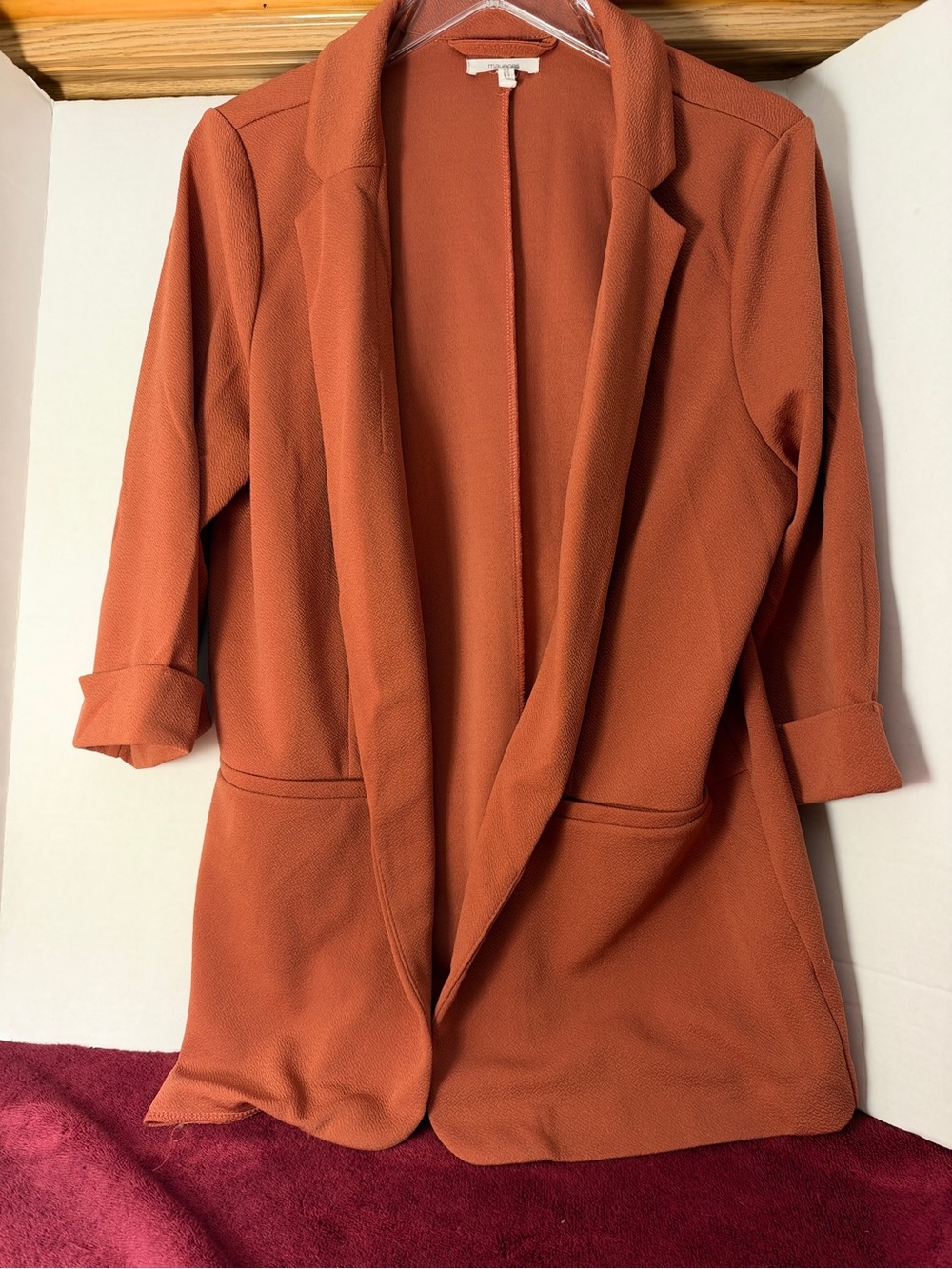 Maurices Women's Rust Orange Open-Front Blazer
